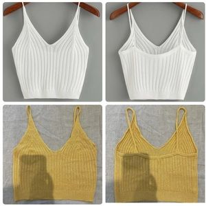 Lot of Two Ribbed knit crop cami